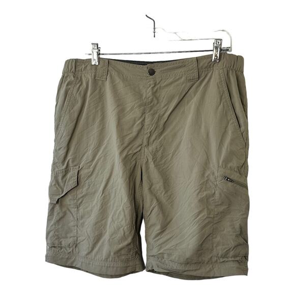 Columbia Khaki Shorts Cargo Zip Pockets Men's Size 36 Inseam 10" - Picture 1 of 7